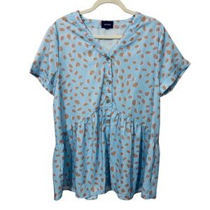 Heyson Baby Blue V-neck Baby Doll Tunic Size‎ Medium